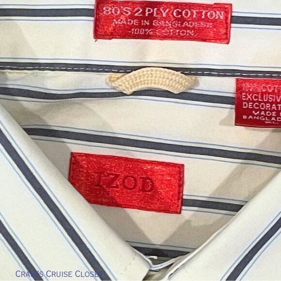 Izod Casual Button Down Shirt Black and Yellow Men Size XL - Picture 5 of 11